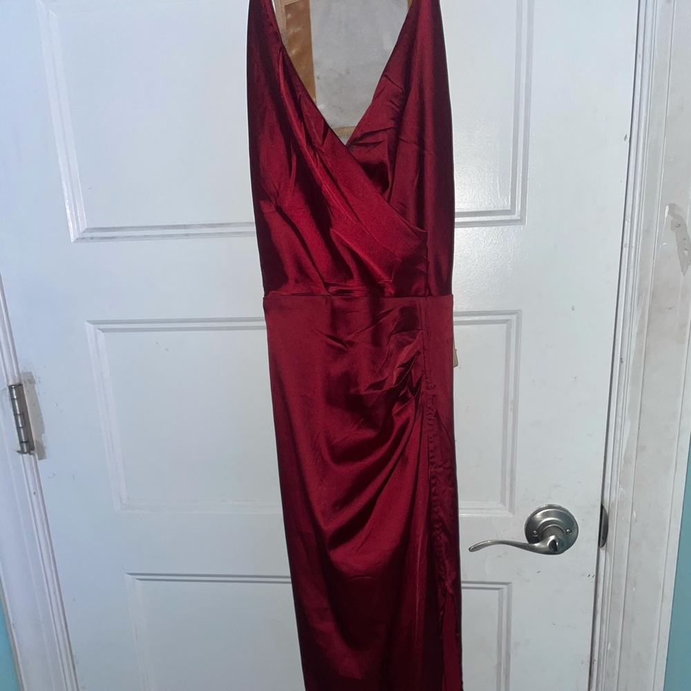 Red dress with slit